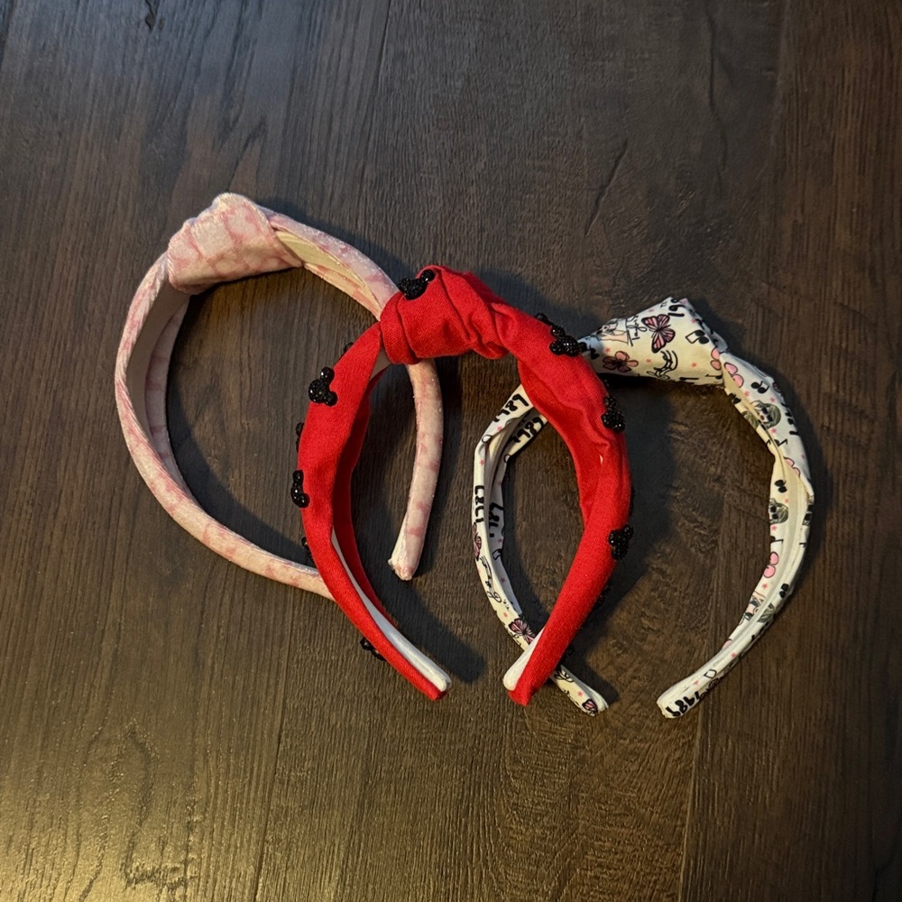Stylish Kids Headband Set - Red, Pink, and White